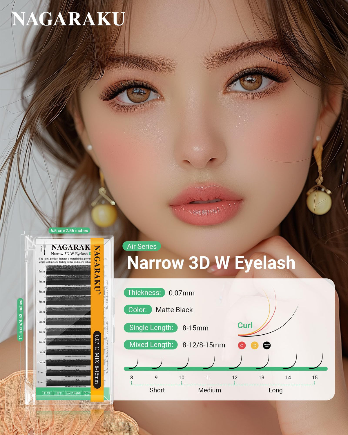 NAGARAKU lash extensions with tweezers for application