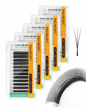 NAGARAKU Narrow 3D Clover W Lash Extensions front view