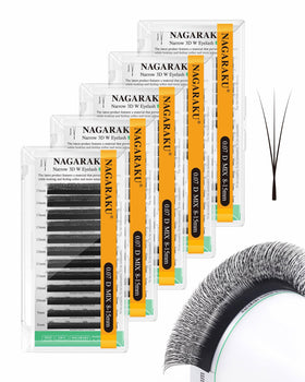 NAGARAKU Narrow 3D Clover W Lash Extensions front view