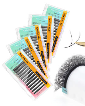 NAGARAKU YY Lash Extensions 0.07 C 8-12mm Mix set front view