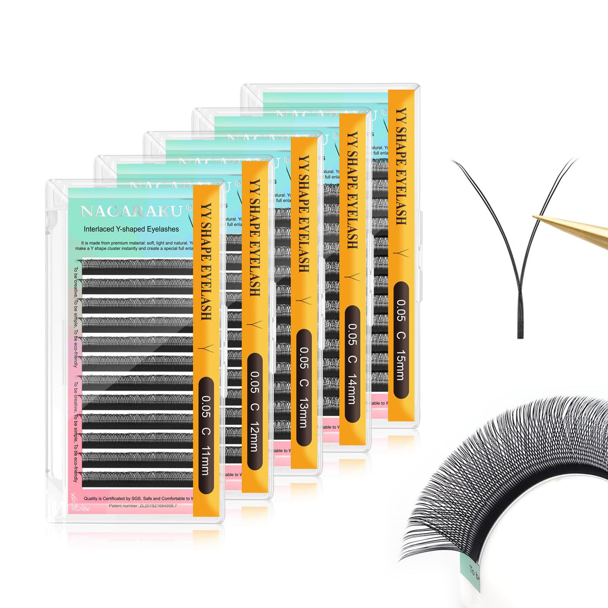NAGARAKU YY Lash Extensions mixed set front view