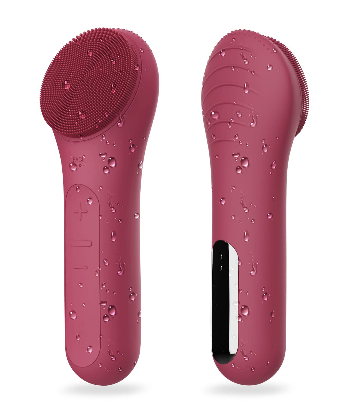 NågraCoola Face Scrubber front view in berry colour