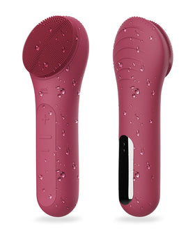NågraCoola Face Scrubber front view in berry colour