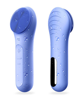 NågraCoola Facial Cleansing Brush front view in blue