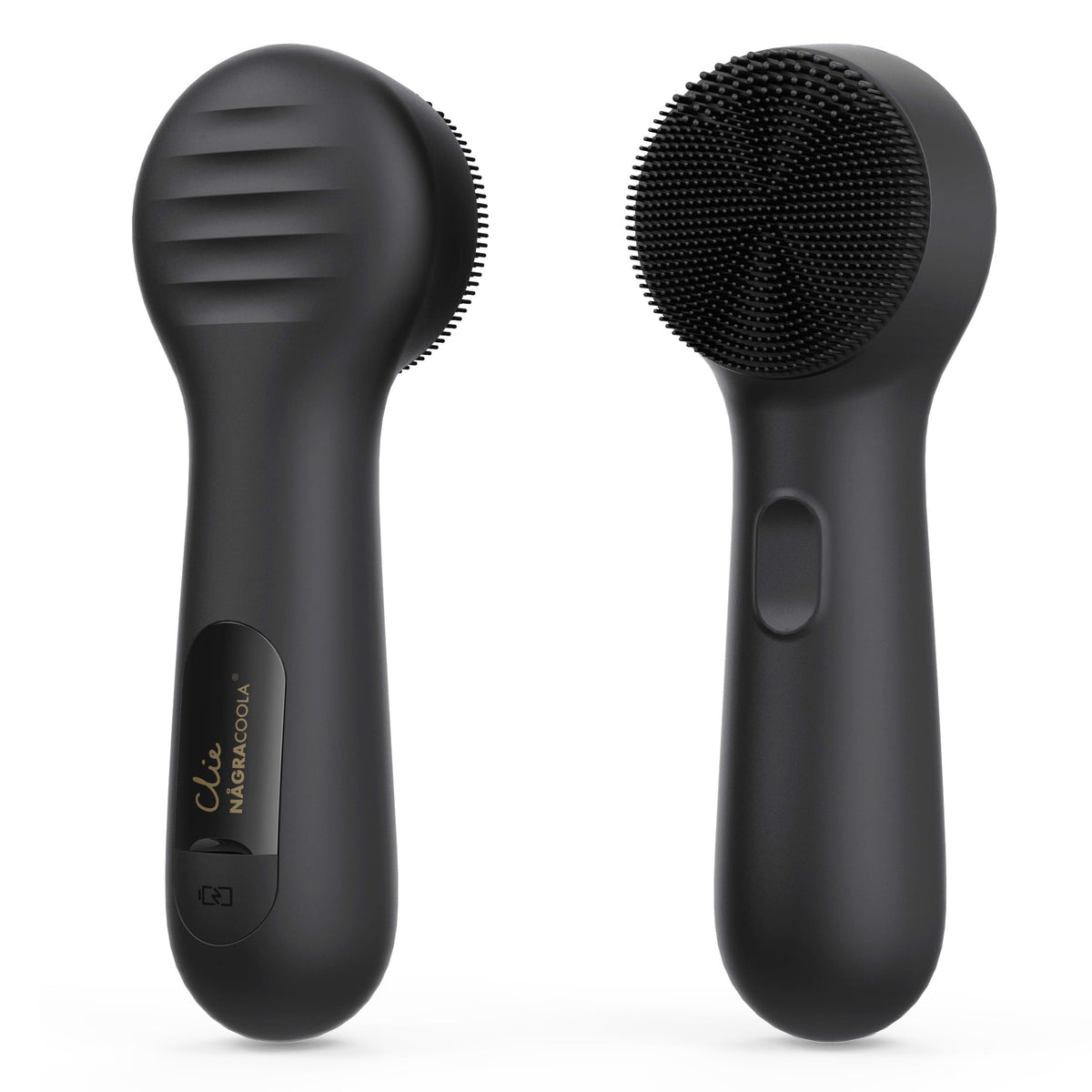 NågraCoola Silicone Face Scrubber front view in black