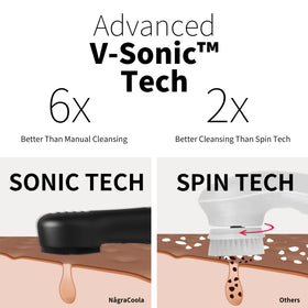 NågraCoola Silicone Face Scrubber side view showing silicone bristles