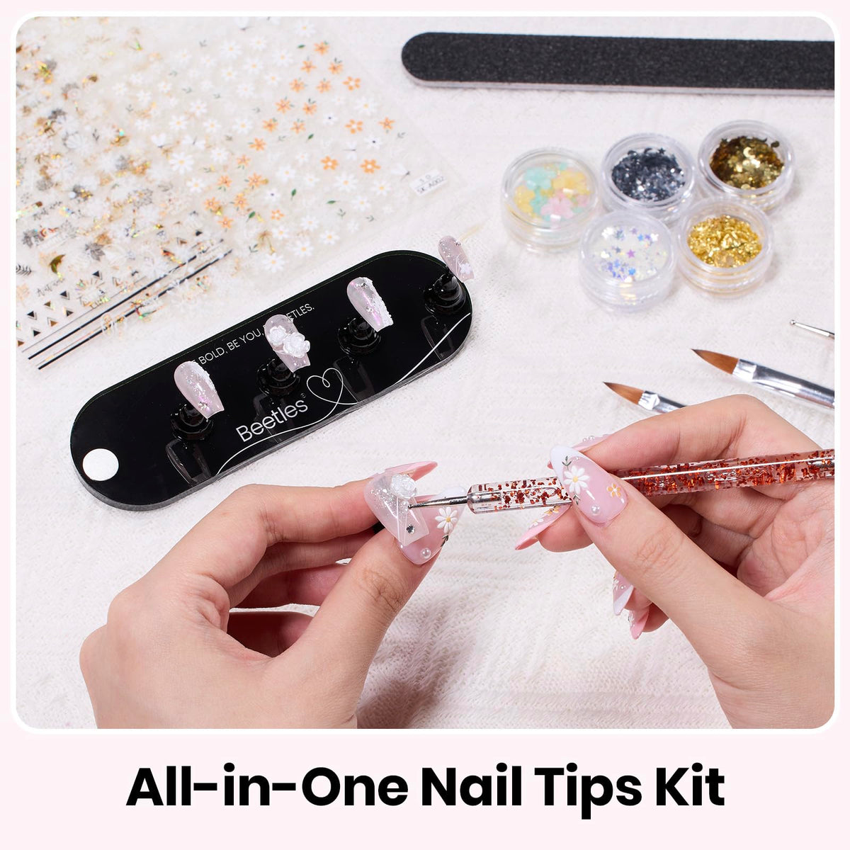 Nail art brushes included in Beetles Nail Art Kit