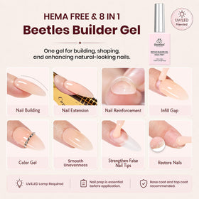 Nail art created using beetles Builder Gel