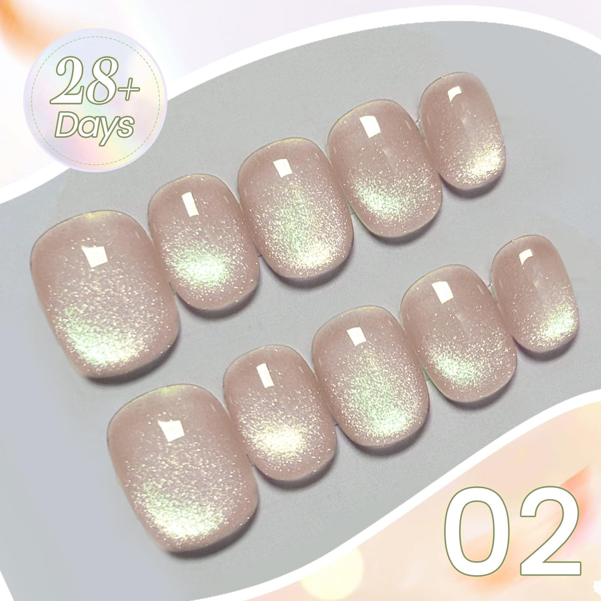 Nail art created using Born Pretty Cat Magnetic Eye Gel Nail Polish