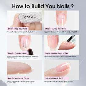 Nail art created using CANNI Jelly Pink Gel