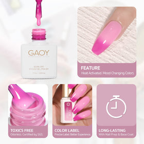 Nail art created using GAOY Color Changing Gel Nail Polish