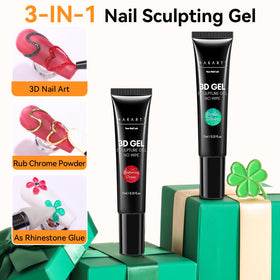 Nail art created using Makartt 3D Nail Gel in a creative design