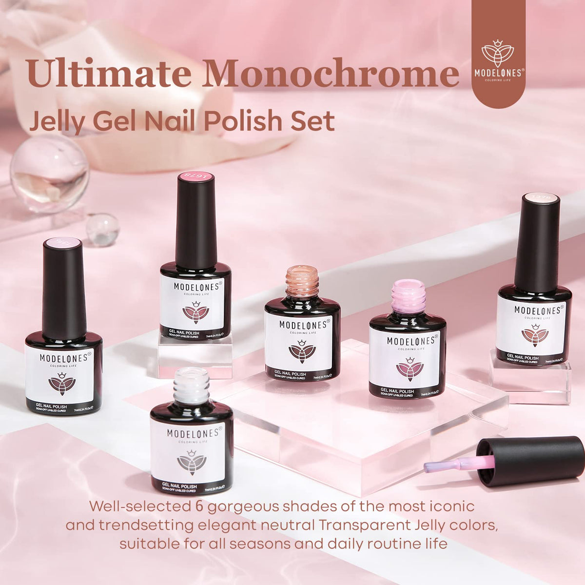 Nail art created using modelones gel nail polish kit
