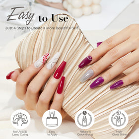 Nail art created with AZUREBEAUTY dip powder kit