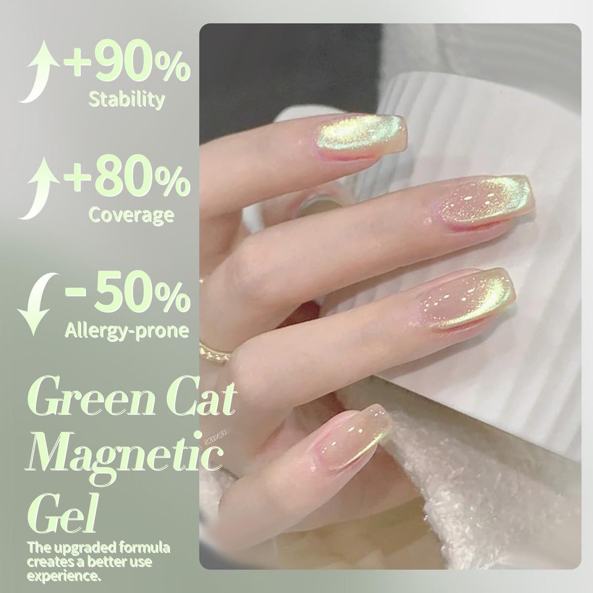 Nail art created with Born Pretty Cat Eye Gel Nail Polish