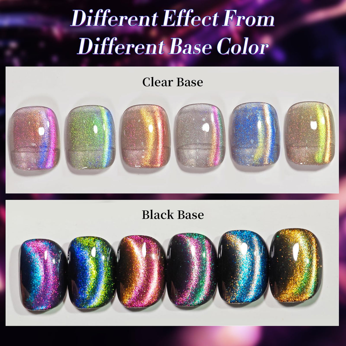 Nail art created with Born Pretty Cat Magnetic Gel Nail Polish