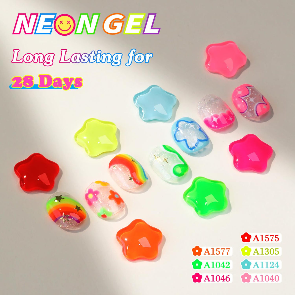 Nail art created with Double Rhythm gel polish set