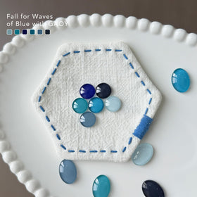 Nail art created with GAOY navy blue gel nail polish
