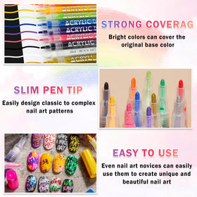 Nail art created with IONSGAKO pens in various designs