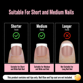 Nail art created with NOVO OVO Extra Short French Tip Nail Tips
