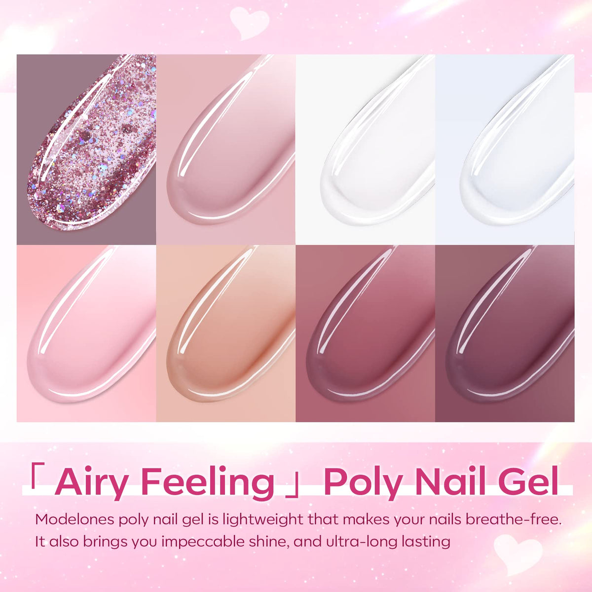 Nail art decorations including rhinestones and glitters