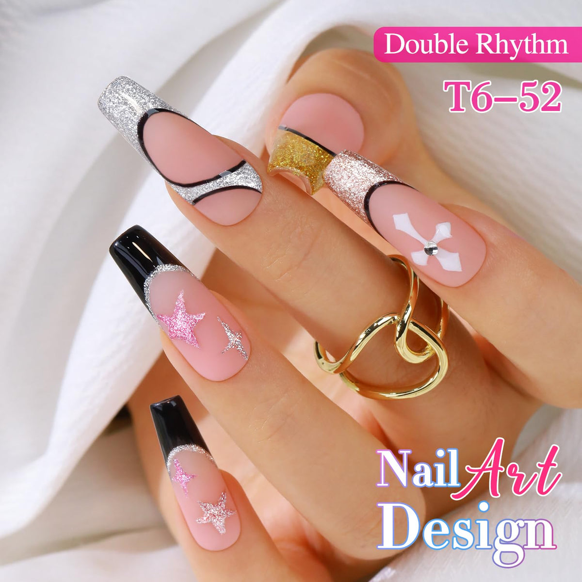 Nail art design created using Double Rhythm Gel Liner Polish