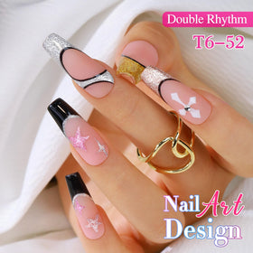 Nail art design created using Double Rhythm Gel Liner Polish