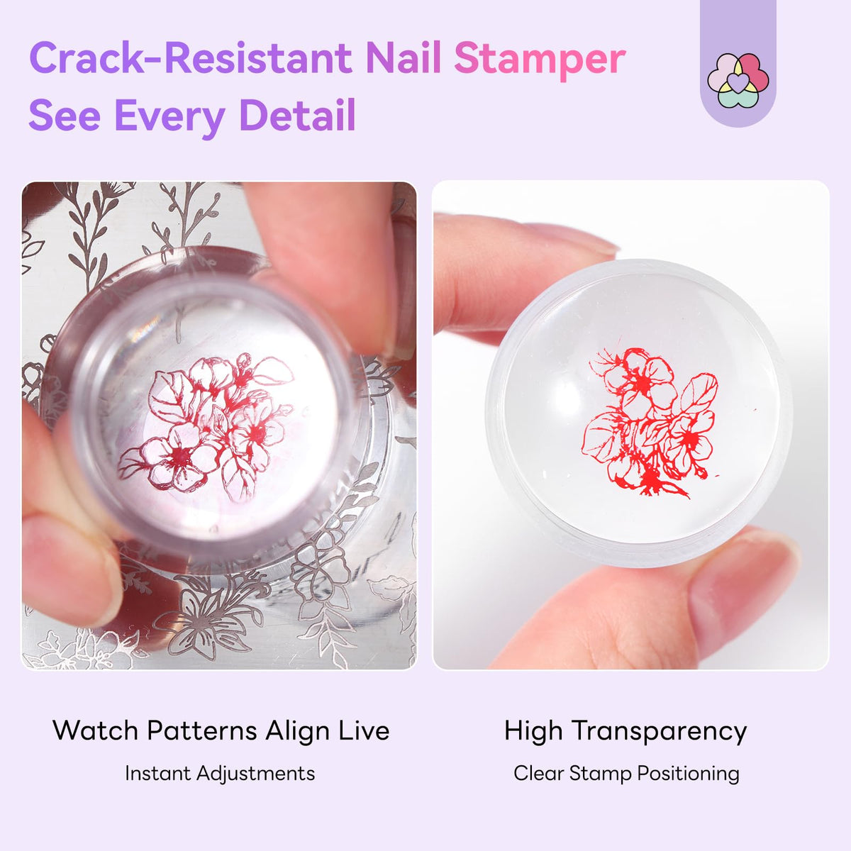 Nail art design created using SAVILAND stamping kit