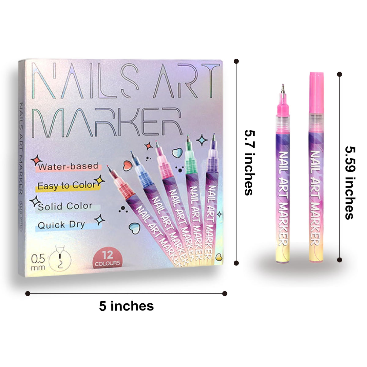 Nail art design created with AOKELEON pens