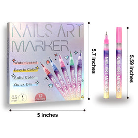 Nail art design created with AOKELEON pens