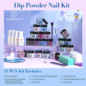 Nail art design created with AZUREBEAUTY dip powder