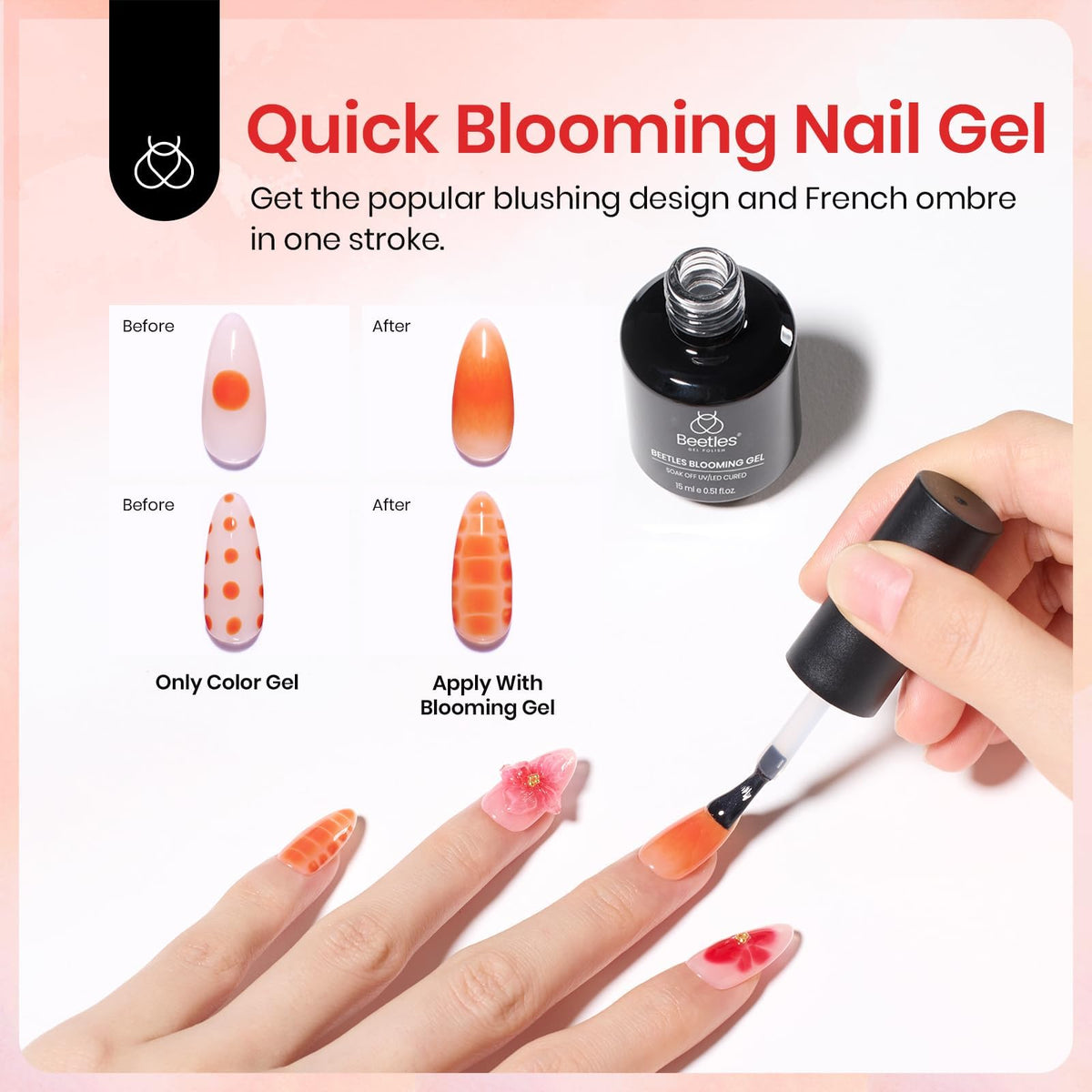 nail art design created with beetles Gel Polish