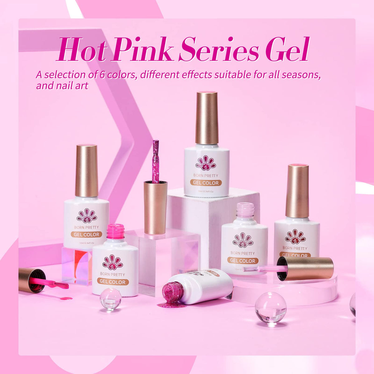 Nail art design created with Born Pretty gel polish