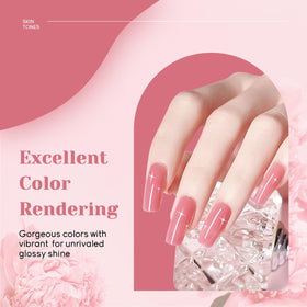 Nail art design created with JEWHITENY Poly Nail Gel