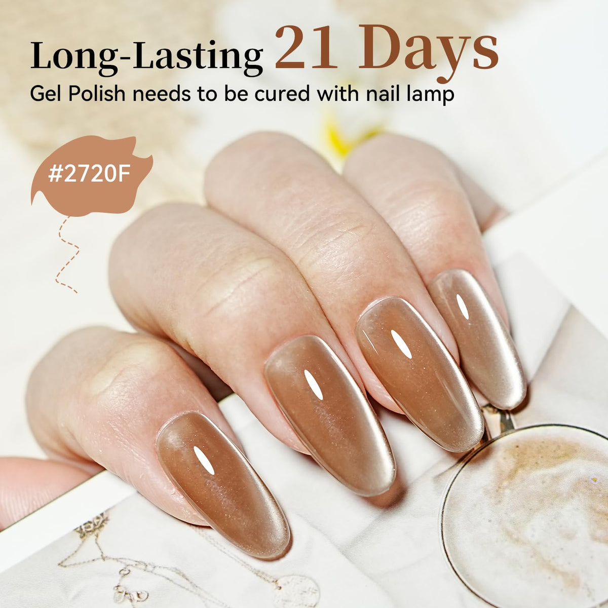 Nail art design created with JODSONE Cat Eye Gel Nail Polish