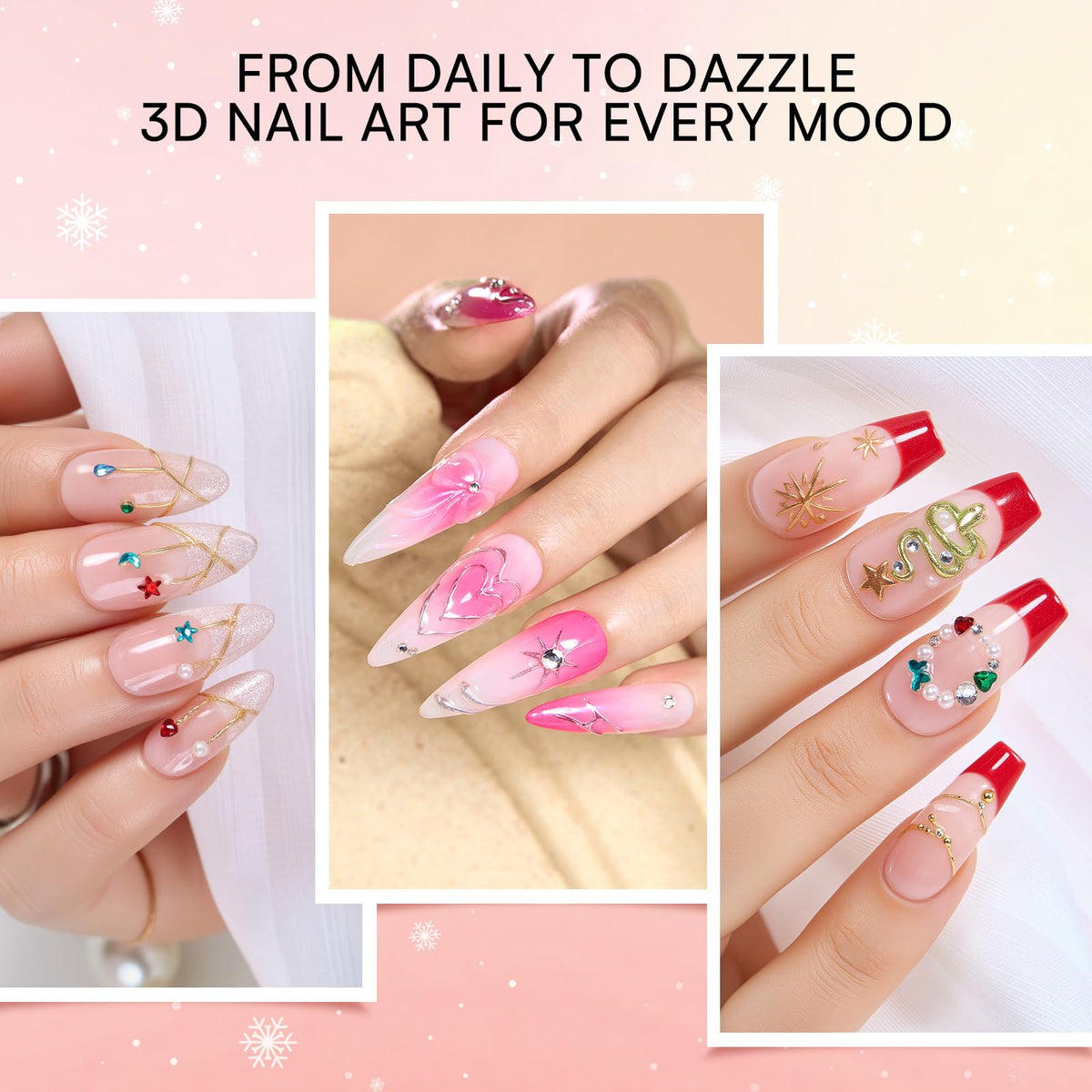 Nail art design created with Makartt 3D Gel Nail Art Kit