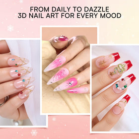 Nail art design created with Makartt 3D Gel Nail Art Kit