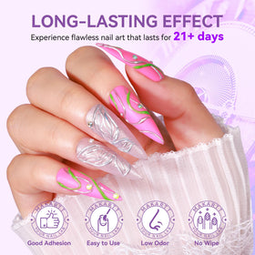 Nail art design created with Makartt 3D Nail Art Gel