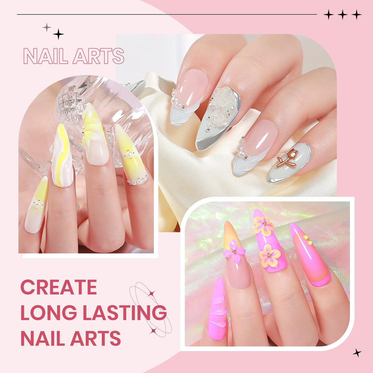 Nail art design created with SUPWEE Sculpting Gel
