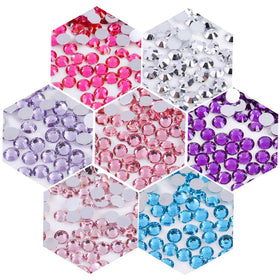 Nail art design featuring Kdkyy pink rhinestones