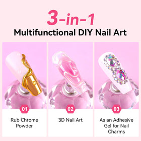Nail art design showcasing 3D sculpting gel