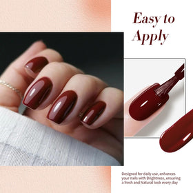Nail art design using Born Pretty Burgundy Gel Nail Polish