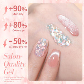 Nail art design using Born Pretty Pink Cat Magnetic Eye Gel
