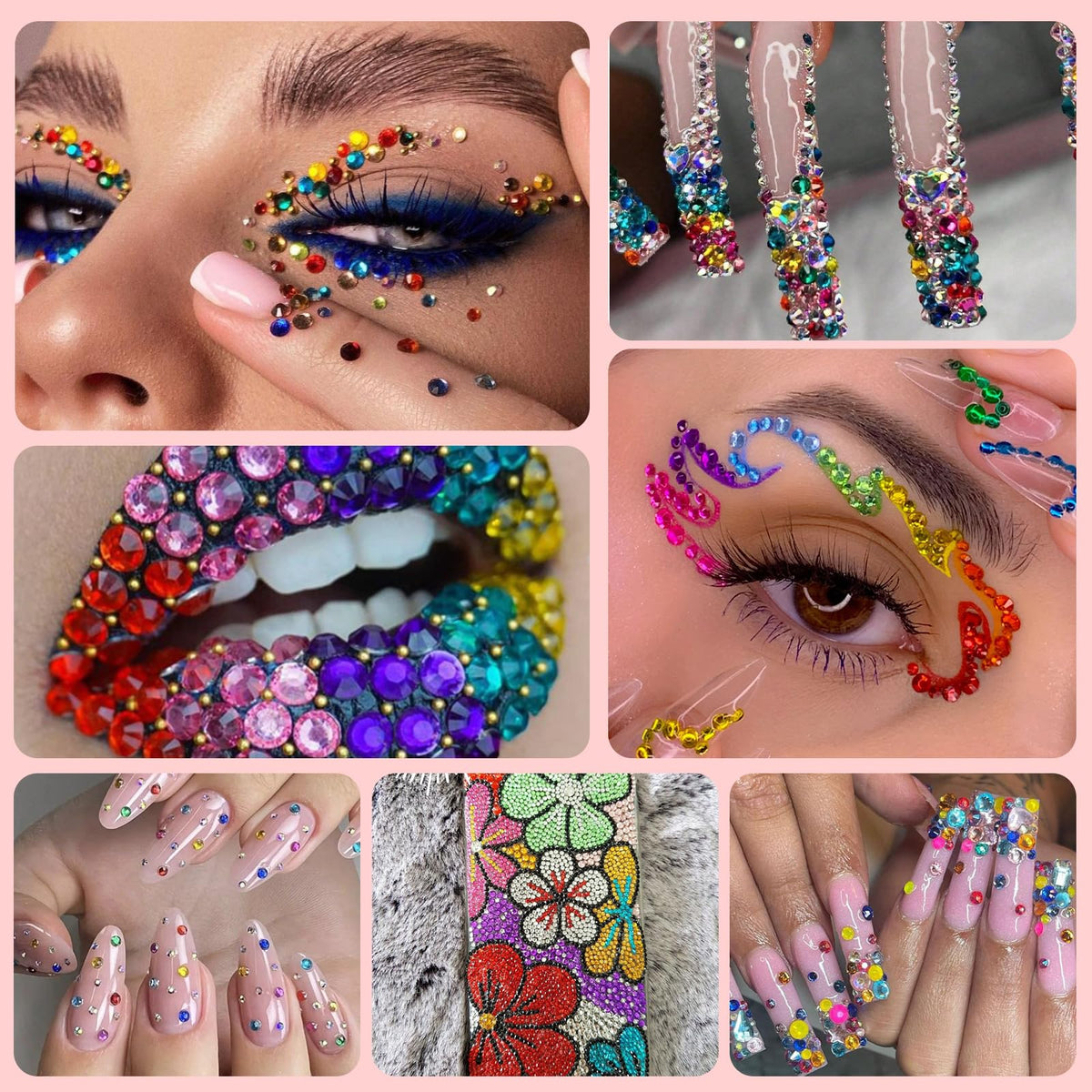 Nail art design using CANVALITE rhinestones