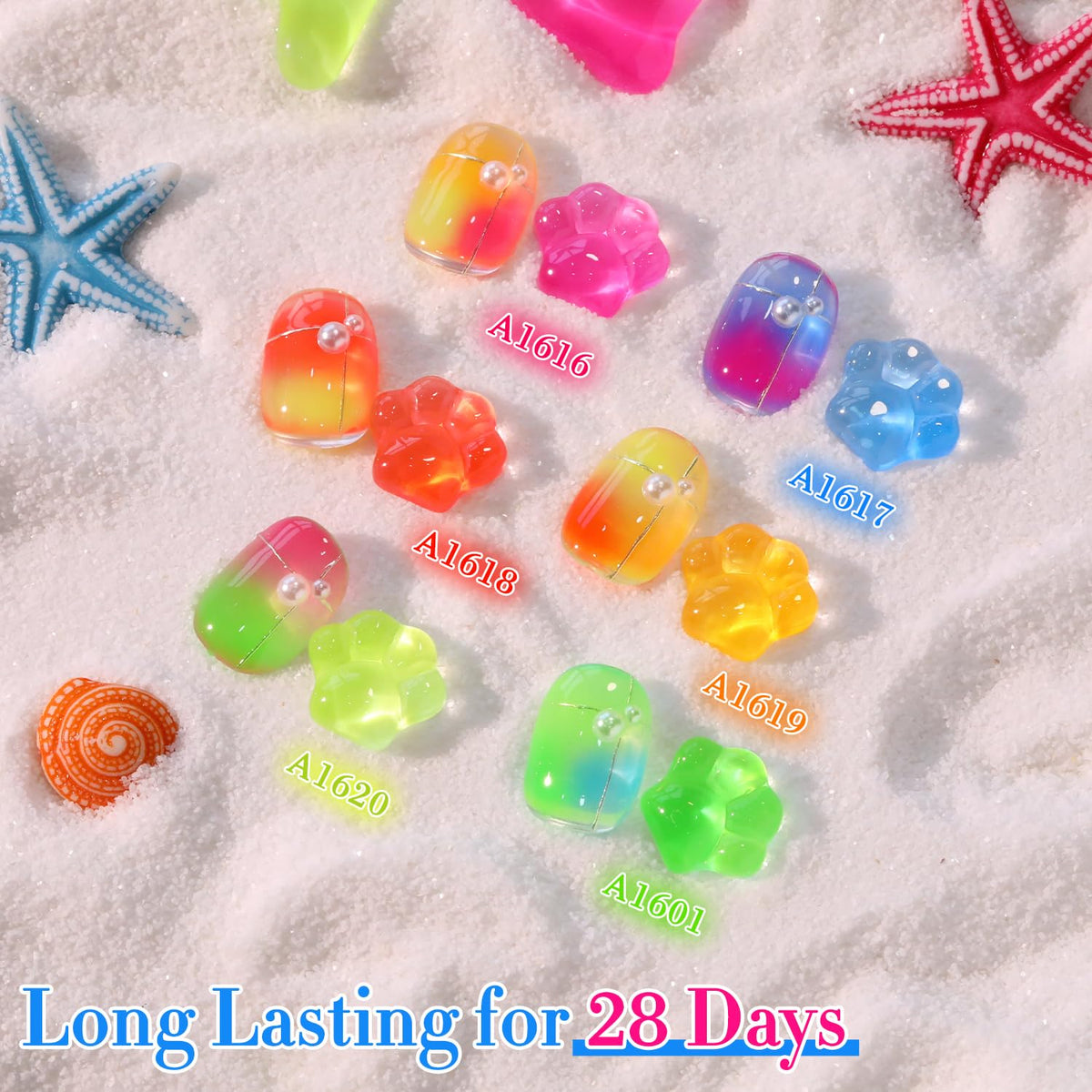 Nail art design using Double Rhythm Gel Polishes