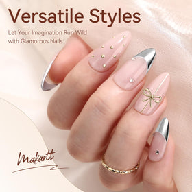 Nail art design using Makartt Chrome Gel Nail Polish