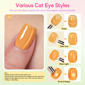 Nail art design using PEACECOLOR Cat Eye Gel Polish