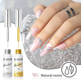 Nail art design using RARJSM Gel Liner Nail Art Set