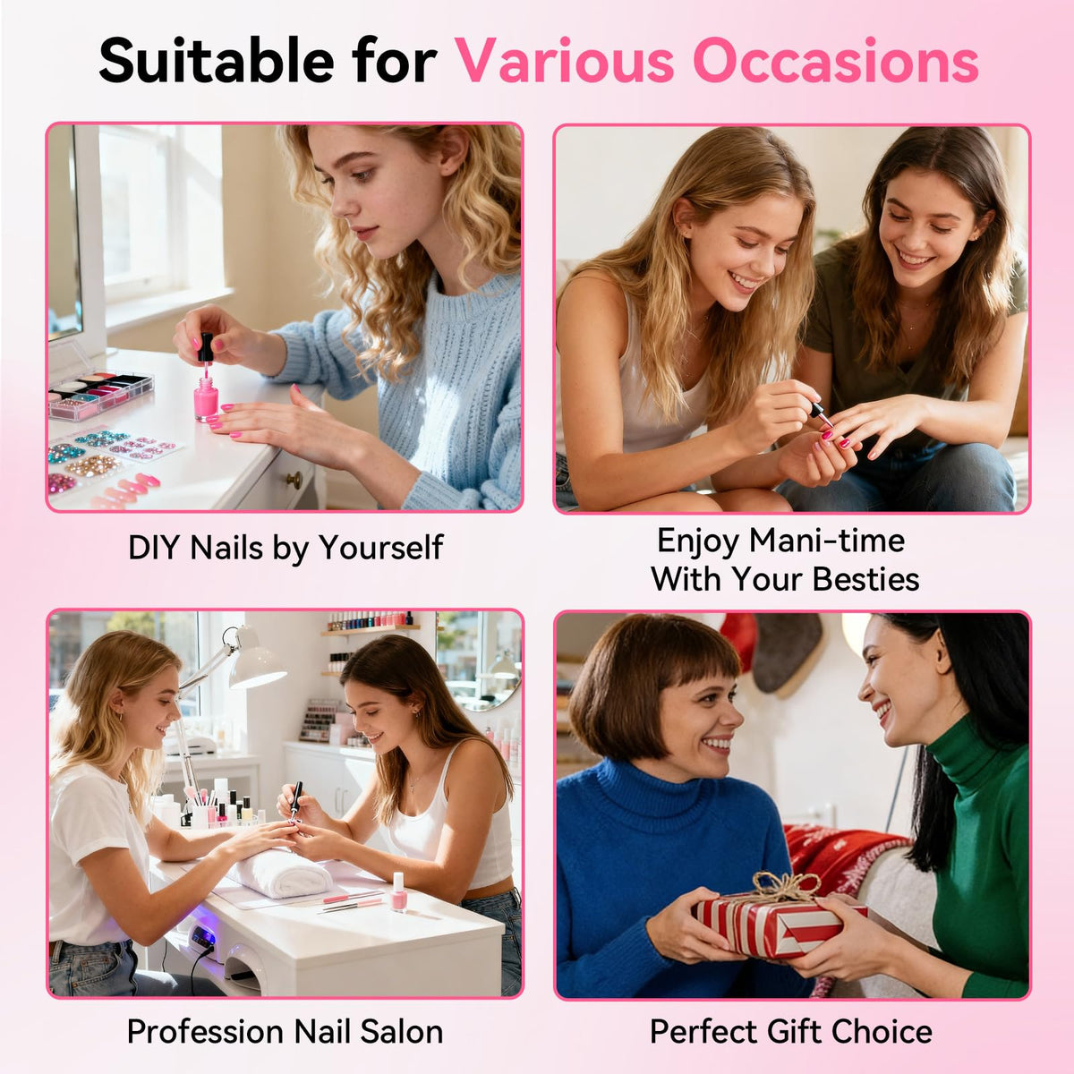 Nail art designs created with Makartt 3D Nail Gel