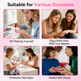 Nail art designs created with Makartt 3D Nail Gel